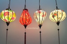 Vietnamese Silk Lanterns for Wedding Party Decor- Set 4 pcs lanterns