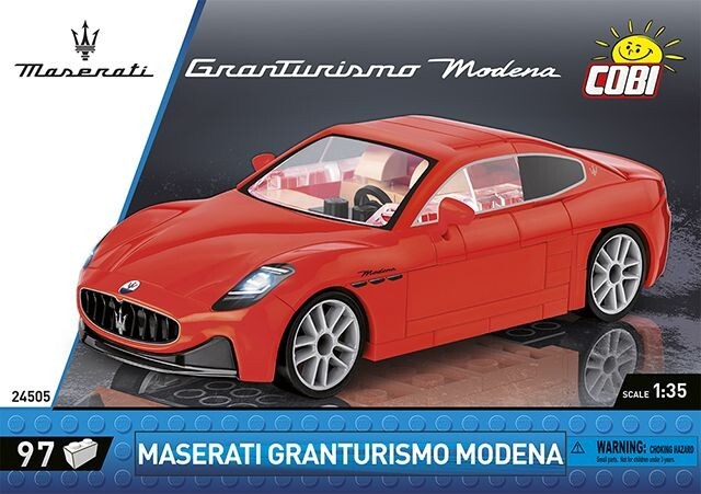 COBI Maserati GranTurismo Modena – Set Costruzioni 97 Pezzi, Scala 1:35, Modello Auto Rossa Con Ruote Mobili