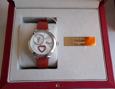 OROLOGIO DONNA SALVATORE FERRAGAMO CUORE VERA PELLE CABOCHON WRISTWATCH  UHREN | eBay