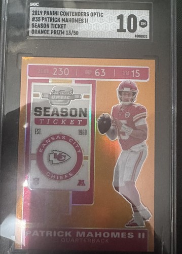 Patrick Mahomes II 2019 Contenders Optic ORANGE Prizm Season Ticket