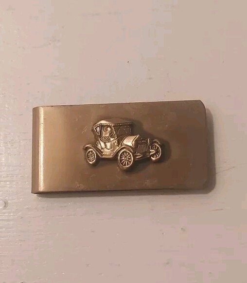 Vintage Brass Money Clip with Classic Model-T Car Design-image