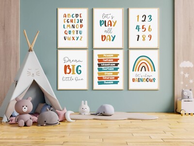 Baby Kinderzimmer Zitat bunte Drucke Set Kinderzimmer Wandbilder Bilder Deko