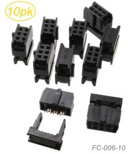 10-Pack 6-Pin 2x3 Female IDC 2.54mm Pitch Connectors for Flat Ribbon Cable