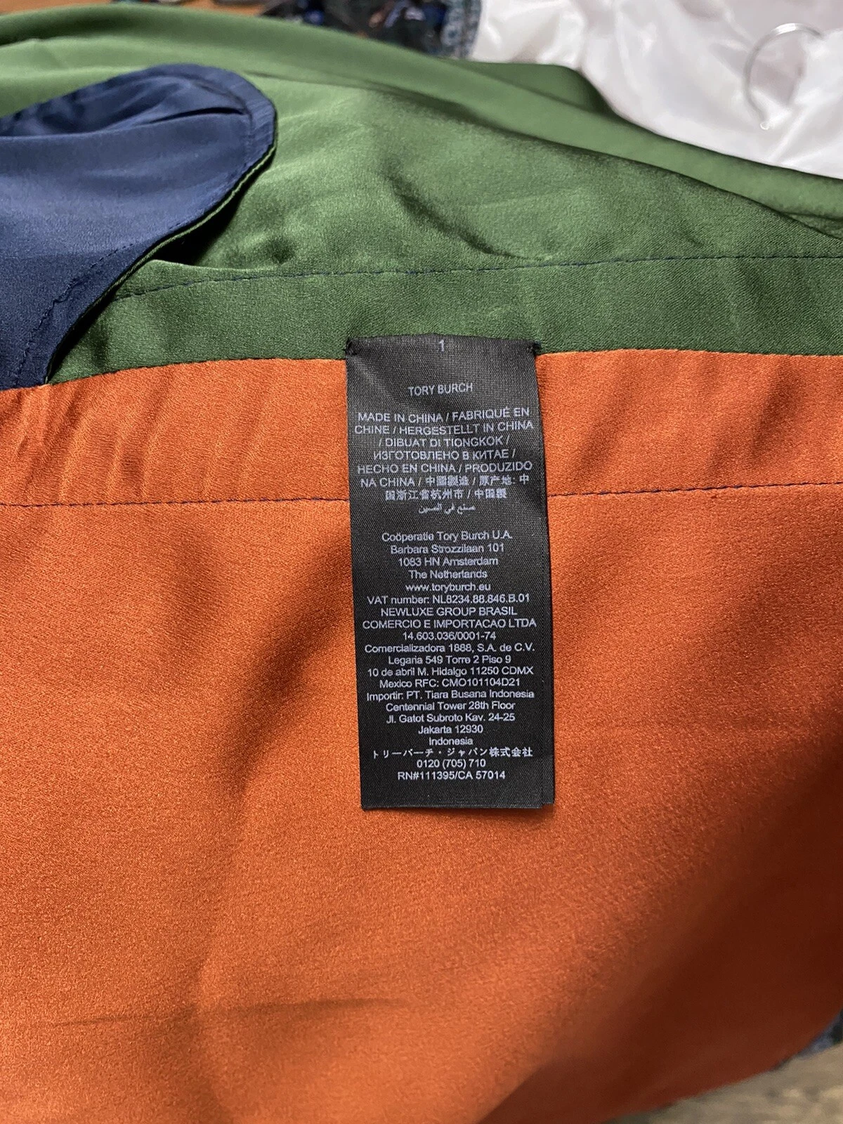 Abito avvolgente Tory Burch multicolore colorblock seta raso manica lunga leggi descrizione