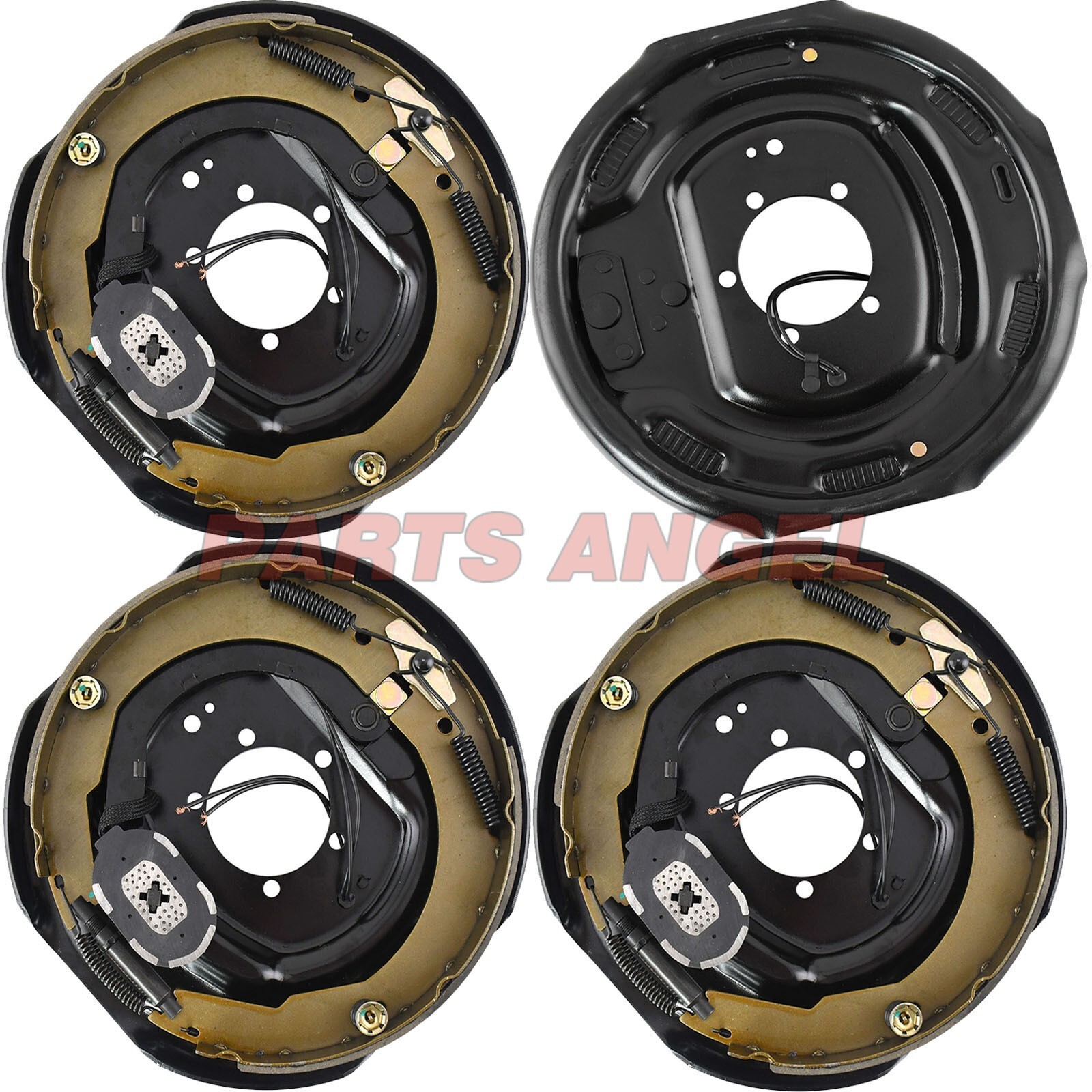 (4) Electric Trailer Brake 12" x 2" Assembly 7000 lbs Axle2 Pair Set
