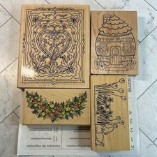 Set of 16 Flower Stamps Stamping crafting Rubber Stamps