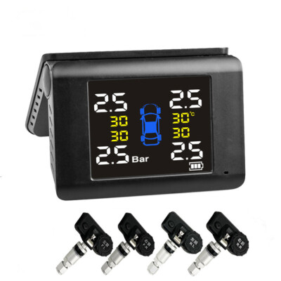 #ad Car Wireless Solar TPMS LCD Tire Pressure Monitoring System W 4 Internal Sensor $43.89
