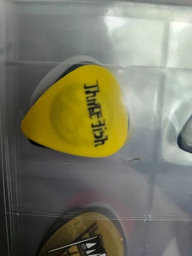 Pearl Jam pick Jeff Ament Guitar Pick Three Fish Yellow guitar pick RARE - Picture 1 of 2