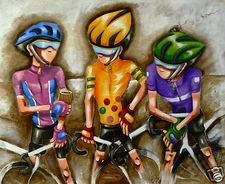 large canvas print bike cycling  bikes Le Tour by Andy Baker COA