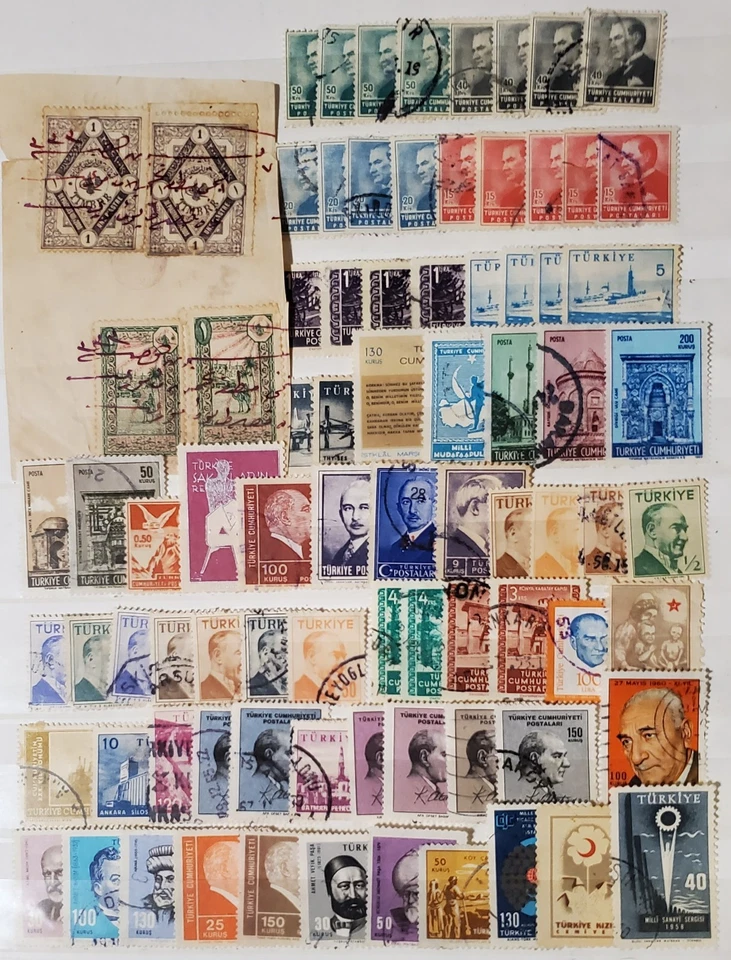 ACUMULACIÓN DE SELLOS GRANDES DE TURQUÍA FINALES DE 1800 a 1950. USADO Y COMO NUEVO. Foto 4 de 4