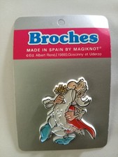 tres rare broche vintage  panoramix Magiknot 1988 asterix obelix  comme neuf