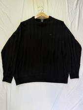 Vintage Dockers Black Cotton Knit Pullover Sweater Crew Neck Men's XL Made in HK