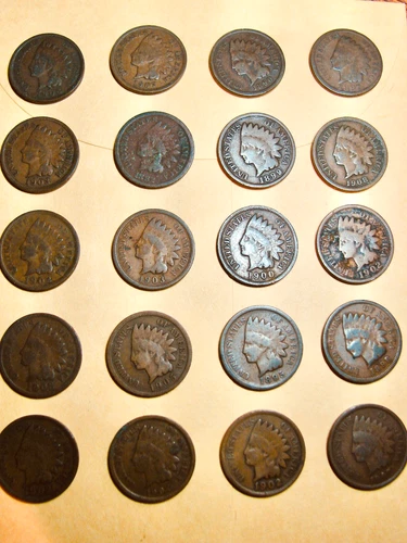Lot of 20 Indian Head Penny Collection - Good or Better Condition