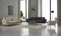 Sofagarnitur Couch Polstersofa Dreisitzer Sessel Beige 3Tlg Stoffsofa