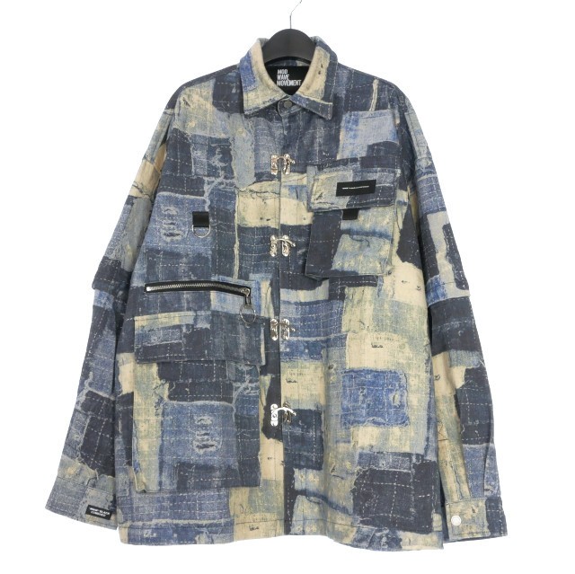 MOD WAVE MOVEMENT MWM Denim Patchwork Jacket Long… - image 1