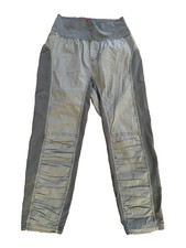 NEW Wearables XCVI Pants Womens Medium Gray Ruched Knee Pull On High Rise Boho