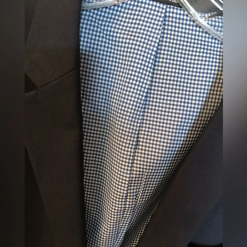 HAGGAR IN MOTION SIZE 46R TAILORED FIT THE BLAZER NAVY BLUE 2 BUTTON CLOSURE - Image 3 of 4