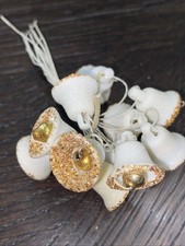 12 Plastic Sugar Bells with Gold Bell Clappers Japan Vintage 1/2 X 1/2 Picks