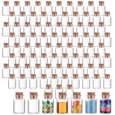 100 Packs 10ml Mini Plastic Bottles with Corks Small Potion Bottles Tiny Clea...