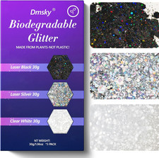 Chunky Glitter, 90G/3.18Oz Eco Friendly Biodegradable Glitter for Face, Eyeshado