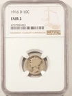 New Listing1916-D MERCURY DIME - NGC FR-2, KEY-DATE! STRONG MINT MARK