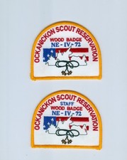 BSA  Wood Badge NE-IV-72 Staff & participant patches Ockanickon Scout Reserva pm