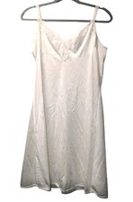 Vtg Vassarette 38A Underneath It All Off-White Full Slip Lace Trim Satin Essence