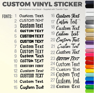 Personalised Name Vinyl Sticker Word Text Cut Fancy Font Sticker Sentence custom