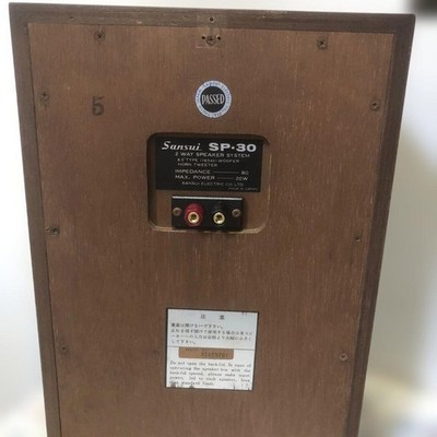 Pair Vintage Sansui Sp-30 2 Way Speaker System Book Shelf Speakers
