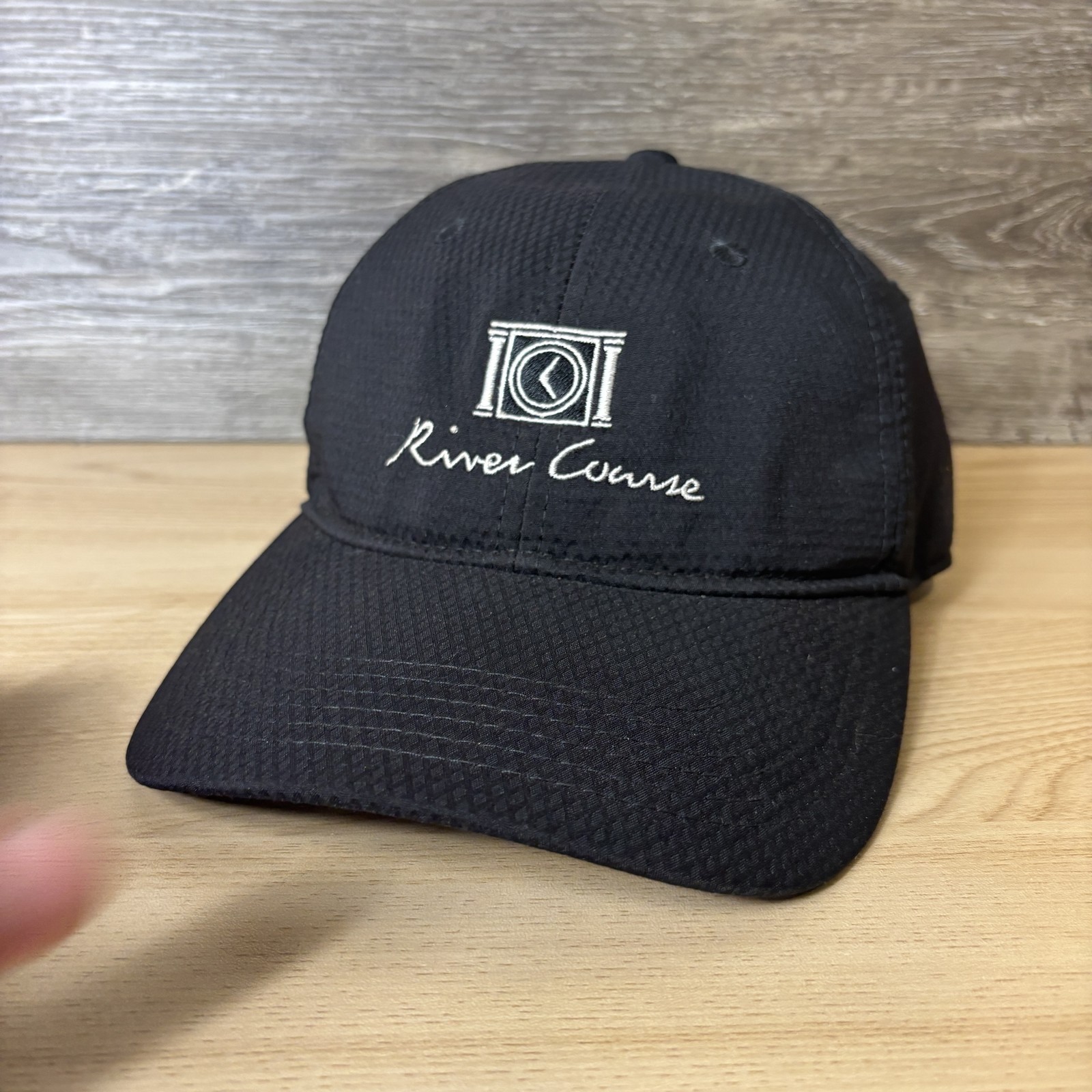 River Course Hat Cap Strap Back Black Embroidered… - image 3