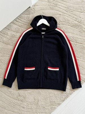 N. Peal London Cashmere Women s Full Zip Stripes Sweater Cardigan Size M