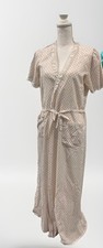 Vtg Womens Nightgown Robe Size L 70s Rose Floral Pink Cottage Accentuette Lanz
