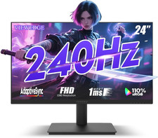 24 Inch Gaming Monitor with 240Hz, VA 1Ms, FHD 1080P and HDR 10 PC Computer Moni