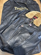 Giacca di pelle Triumph Rexford grande nuova con etichette prezzo al pubblico £ 660 - cerniere Talon / Vanson Aero