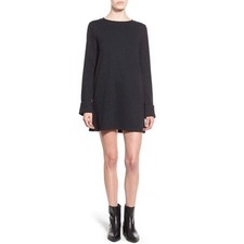 Leith Big Cuff Geo Textured Shift Dress Black Size Large EUC