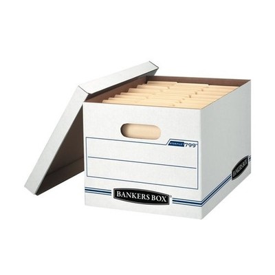 Bankers Box Basic Duty Letter/Legal File Storage Box with Lids, 10 Pack, White 