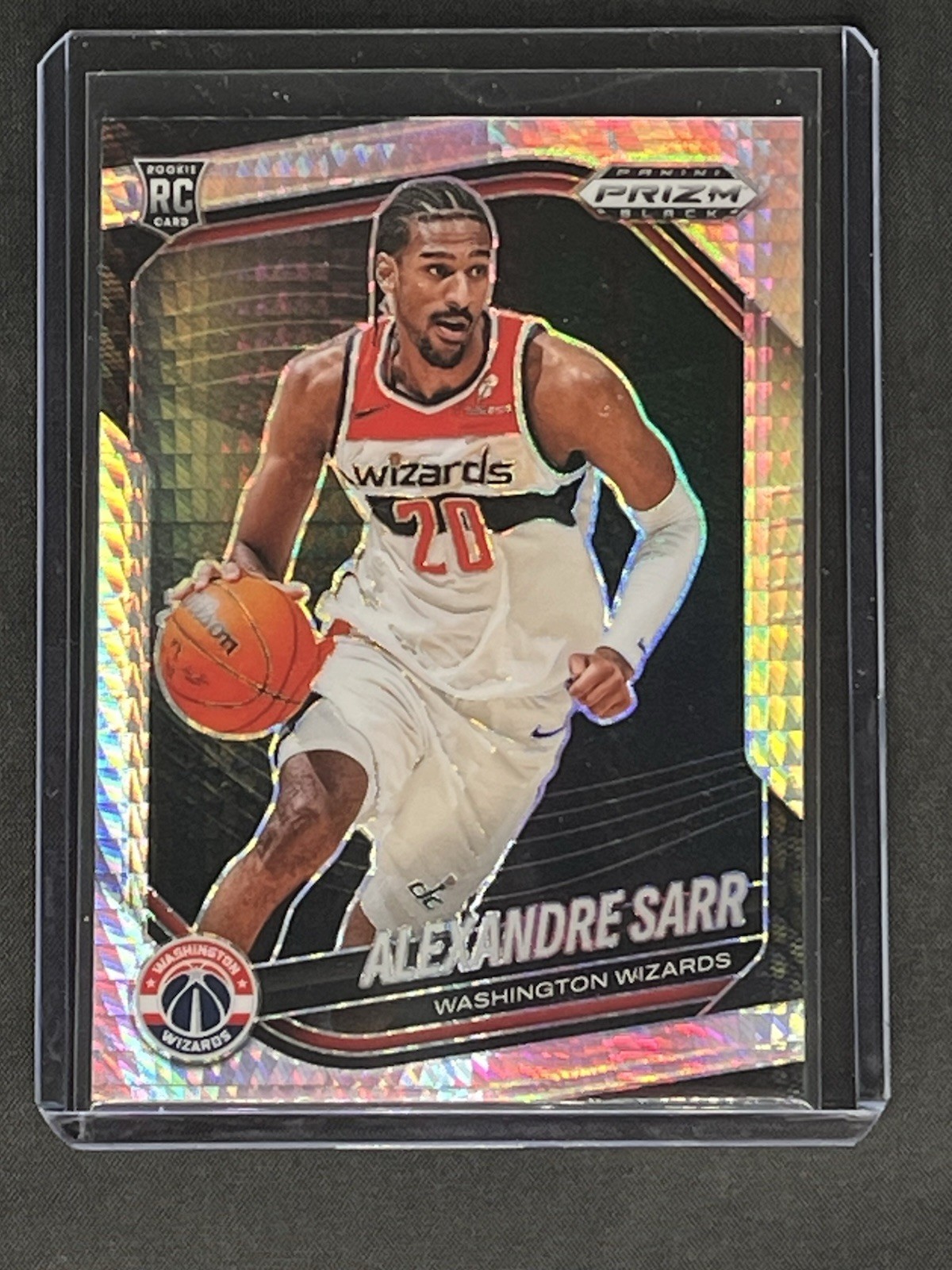 2024-25 Panini Prizm Black Hyper Prizm Alexandre Sarr #46 Rookie RC 1ns3