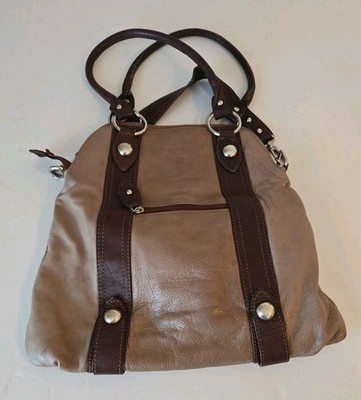 Vera Pelle Florence  Made in Italy Brown and Tan Soft Leather Purse Handbag