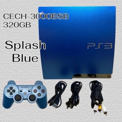 PS3 Slim Console CECH-3000BSB Splash Blue 320GB Sony PlayStation 3 Tested Japan