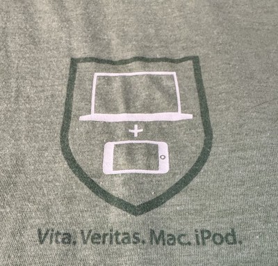 VTG Y2k Apple Vita Veritas Mac iPod Tech T- Shirt XL Single Stitch Ringer Rare