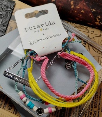 PURA VIDA Charlie d' Amelio Smile Bright Color Bracelet Set, MSRP $45.00!