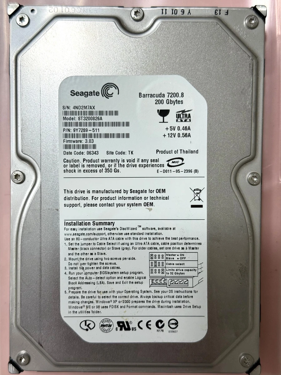Seagate PATA/IDE/EIDE 200 GB Internal Hard Disk Drives for sale | eBay