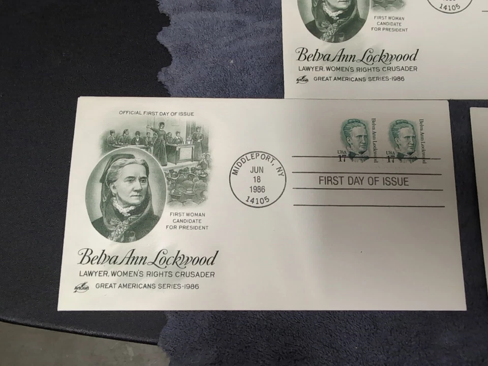 Lot 3 First Day Issue Stamps Belva Ann Lockwood 1986 #2178 FDC Artcraft Cachet - Image 2 of 4