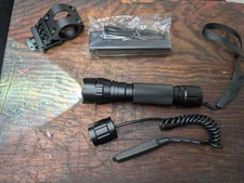 Scout Flashlight with Picatinny Rail Mount + battery and charger ships free