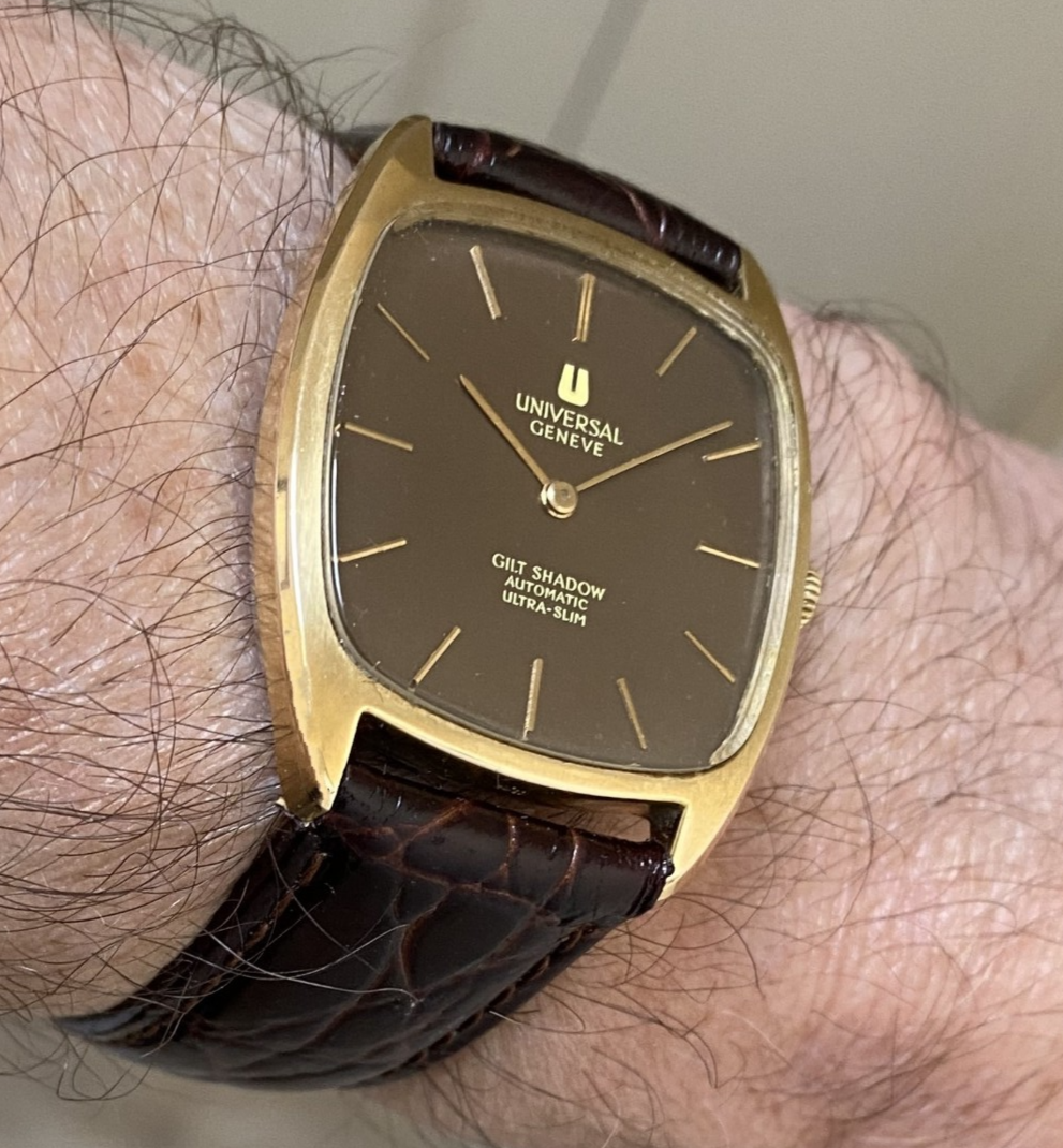 Universal Genève Gilt Shadow Ultra Thin Micro-rotor Rare Brown