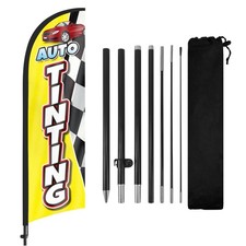 Auto Tinting Advertising Feather Flag 8Ft Swooper Flag with Pole and Stake