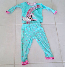 Disney Minnie Mouse Girls 2-Piece Snug Fit Pajama Set Size 4 Blue/Pink