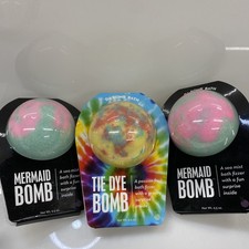 Lot Of 3 Da Bomb Bath Fizzers Mermaid Sea Mist Bath Bomb Tie Dye 6.5oz