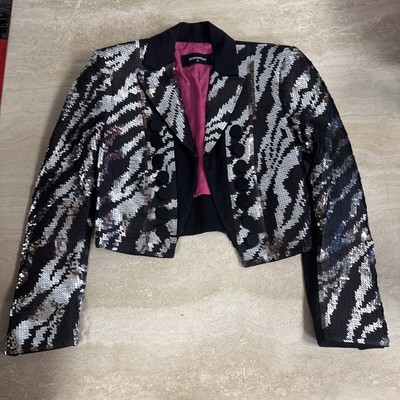 Dsquared2 Women s Cropped Sequin Zebra Jacket 38