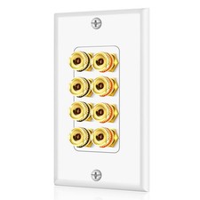 Home Theater Speaker Wall Plate Outlet 4 Speaker Panel Banana Binding Post Plug